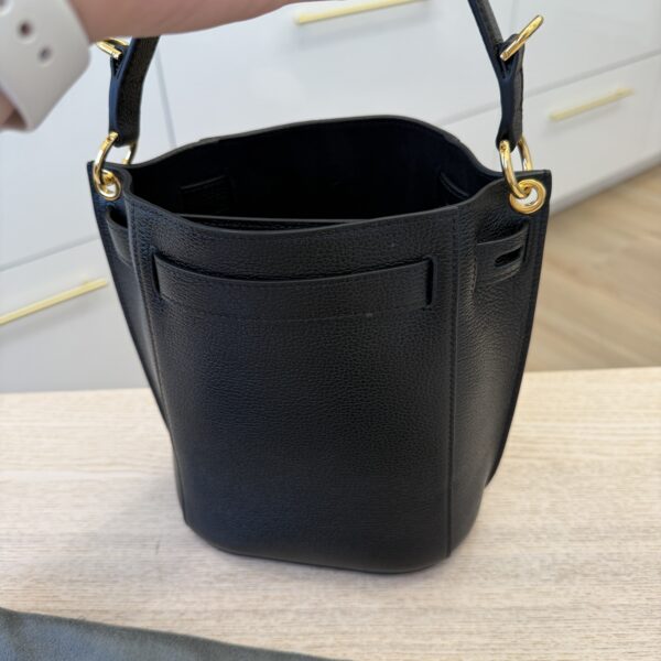 TOM FORD Audrey Mini Leather Bucket Bag Black