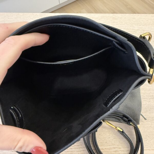 TOM FORD Audrey Mini Leather Bucket Bag Black