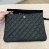 Chanel Caviar Quilted Medium Cosmetic Case Black Gold Hardware