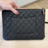 Chanel Caviar Quilted Medium Cosmetic Case Black Gold Hardware