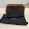 Celine Large Cosmetic Pouch in Triomphe Canvas and Calfskin