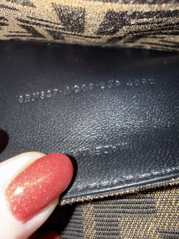 Fendi Vitello Seta Shiny Nappa Bi-Color Small Peekaboo I SEE U Satchel Black Zucca Interior