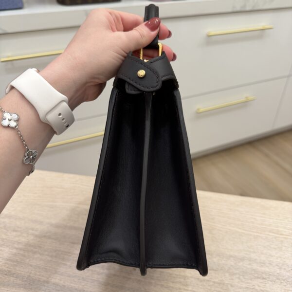 Fendi Vitello Seta Shiny Nappa Bi-Color Small Peekaboo I SEE U Satchel Black Zucca Interior