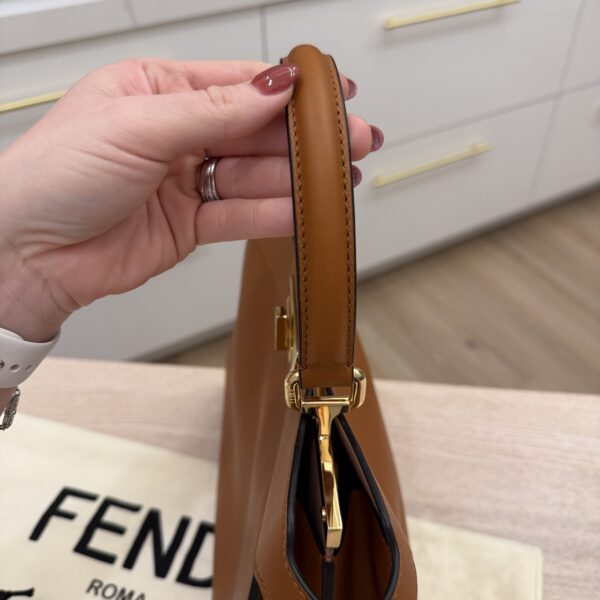 Fendi Vitello Seta Shiny Nappa Medium Peekaboo I SEE U Satchel Caramel