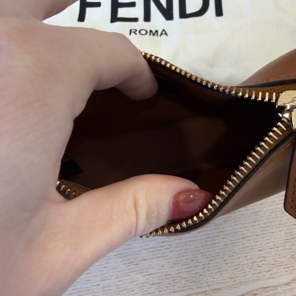 Fendi Vitello Grace New Matte Nano Fendigraphy Hobo Charm Caramel