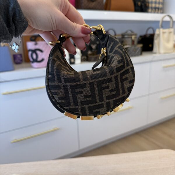 Fendi FF Zucca New Matte Nano Fendigraphy Hobo Charm