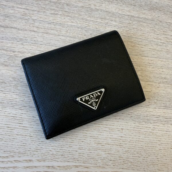 Prada Black Small Saffiano Leather Wallet