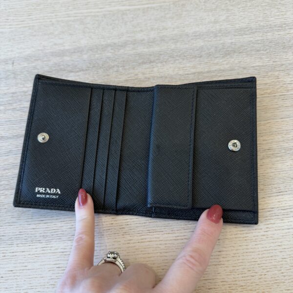 Prada Black Small Saffiano Leather Wallet
