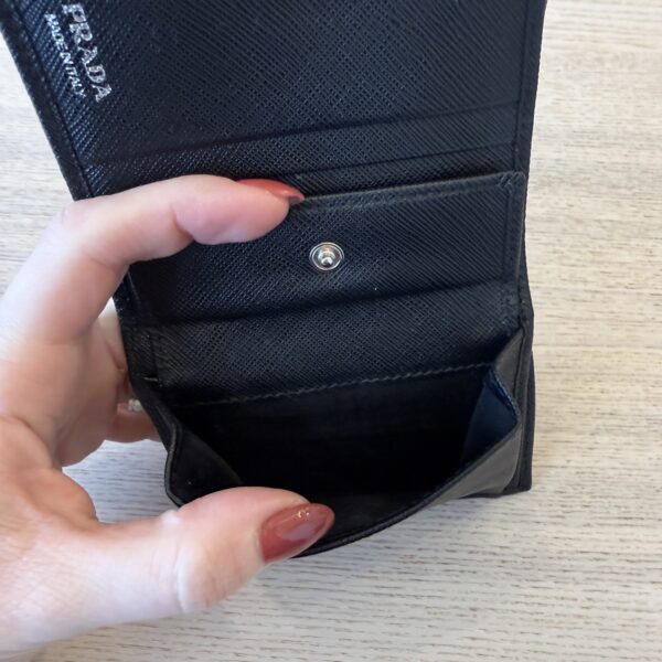 Prada Black Small Saffiano Leather Wallet