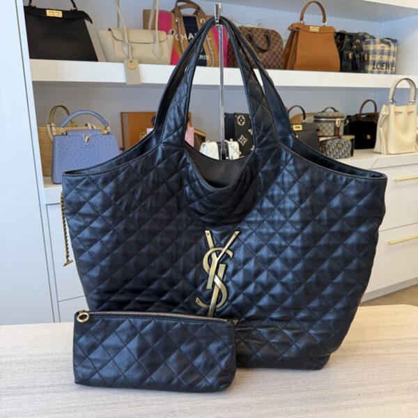 Saint Laurent (YSL) Icare in Quilted Lambskin Black