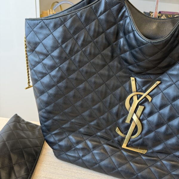 Saint Laurent (YSL) Icare in Quilted Lambskin Black