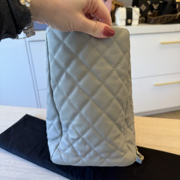 Chanel Caviar Quilted Coco Handle Shopping Tote Grey