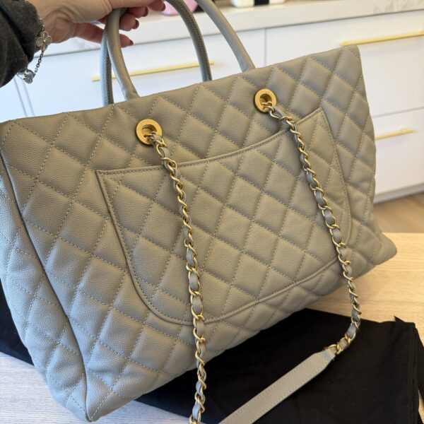 Chanel Caviar Quilted Coco Handle Shopping Tote Grey