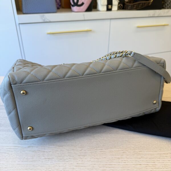 Chanel Caviar Quilted Coco Handle Shopping Tote Grey