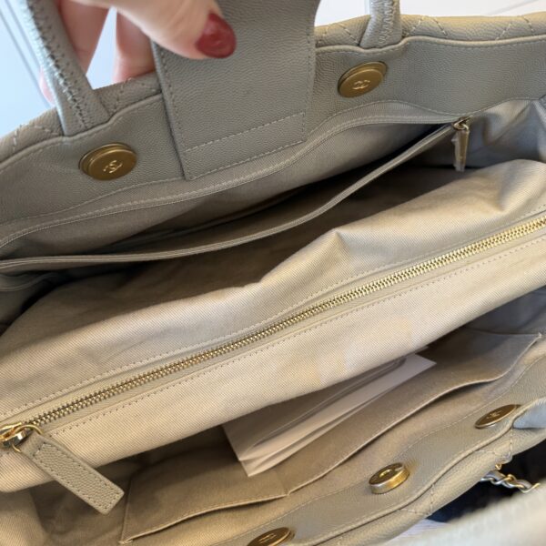 Chanel Caviar Quilted Coco Handle Shopping Tote Grey