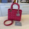 Christian Dior Lambskin Cannage Medium Lady Dior Silver Hardware Pink