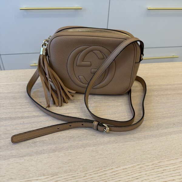 Gucci Calfskin Small Soho Disco Bag Beige