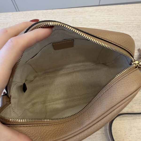 Gucci Calfskin Small Soho Disco Bag Beige