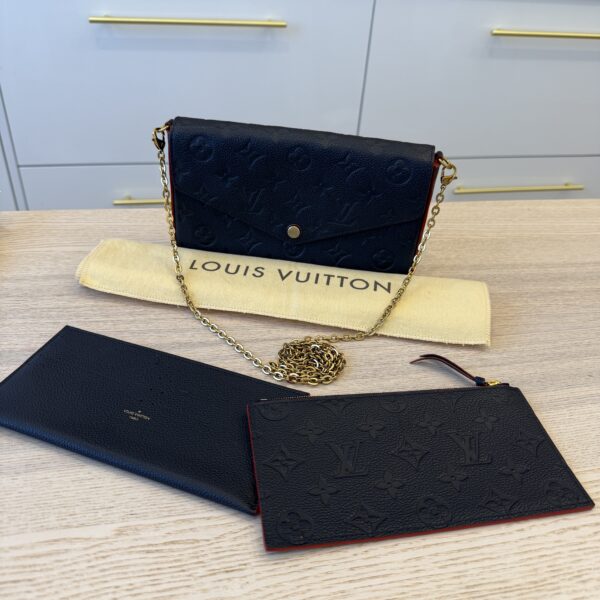 Louis Vuitton Empreinte Pochette Felicie Chain Wallet Marine Rouge