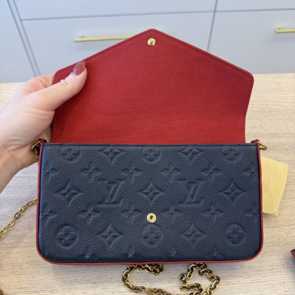 Louis Vuitton Empreinte Pochette Felicie Chain Wallet Marine Rouge