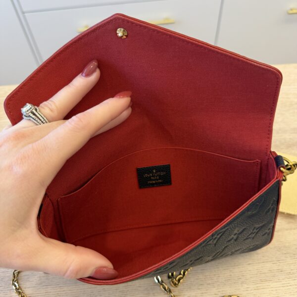 Louis Vuitton Empreinte Pochette Felicie Chain Wallet Marine Rouge