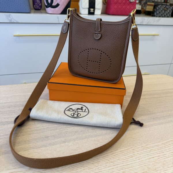 Hermes Taurillon Clemence Evelyne TPM Gold