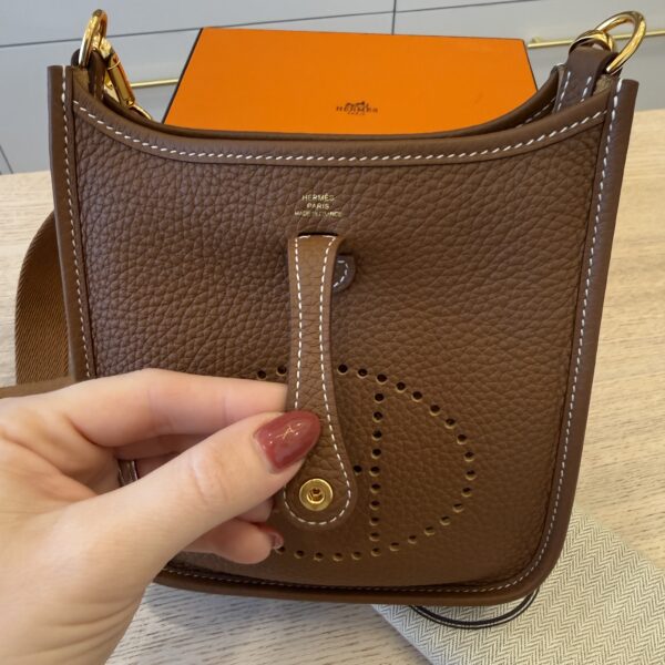 Hermes Taurillon Clemence Evelyne TPM Gold