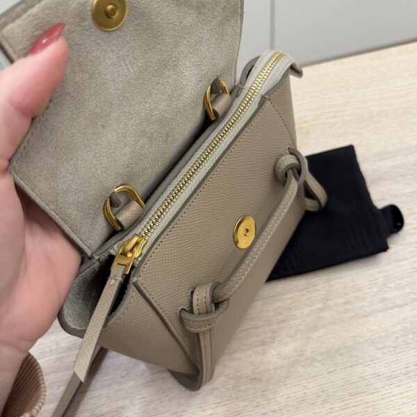Celine Grained Calfskin Pico Belt Bag Light Taupe