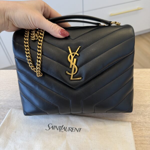 Saint Laurent (YSL) Loulou Small In Quilted Leather Black and Gold Hardware