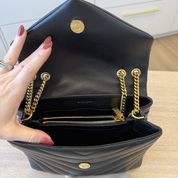 Saint Laurent (YSL) Loulou Small In Quilted Leather Black and Gold Hardware