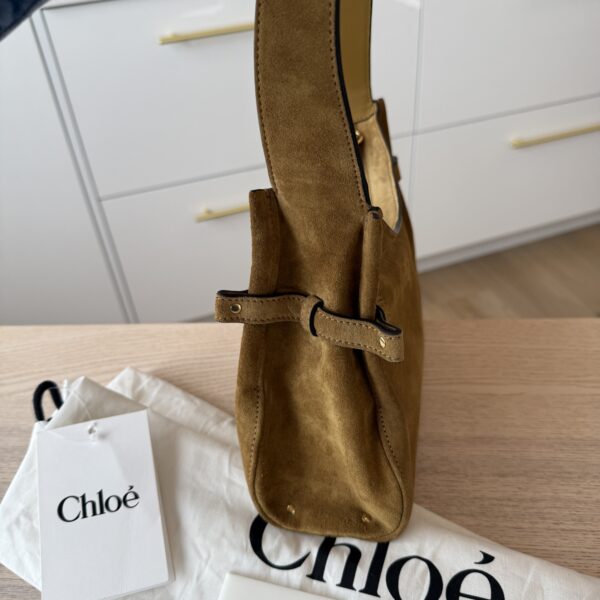 CHLOÉ Charms Hobo Bag in Suede Leather Gold / Khaki