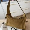 CHLOÉ Charms Hobo Bag in Suede Leather Gold / Khaki