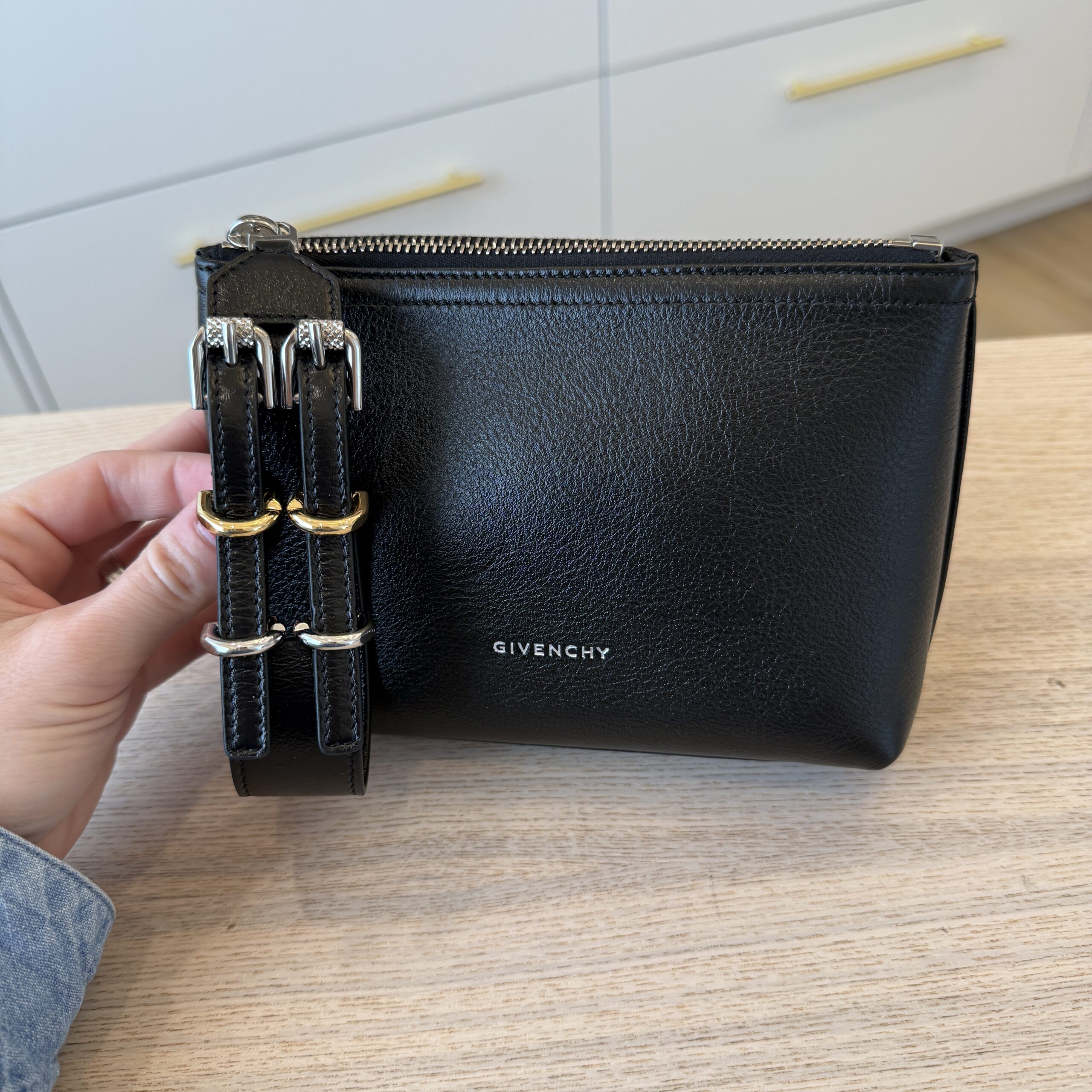 Givenchy Black Voyou Small Leather Pouch