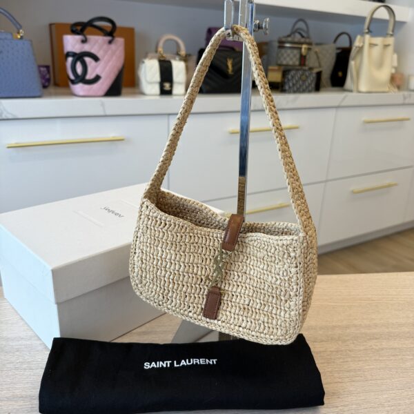Saint Laurent (YSL) Le 5 à 7 Mini Raffia Shoulder Bag