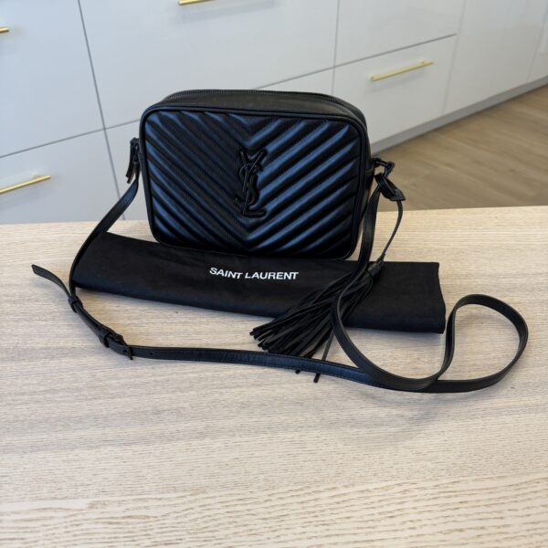 Saint Laurent (YSL) Calfskin Monogram Lou Camera Black and Black Hardware