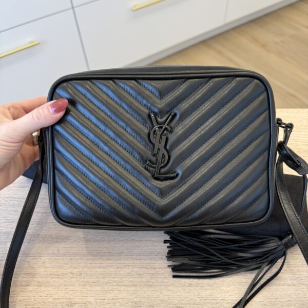 Saint Laurent (YSL) Calfskin Monogram Lou Camera Black and Black Hardware