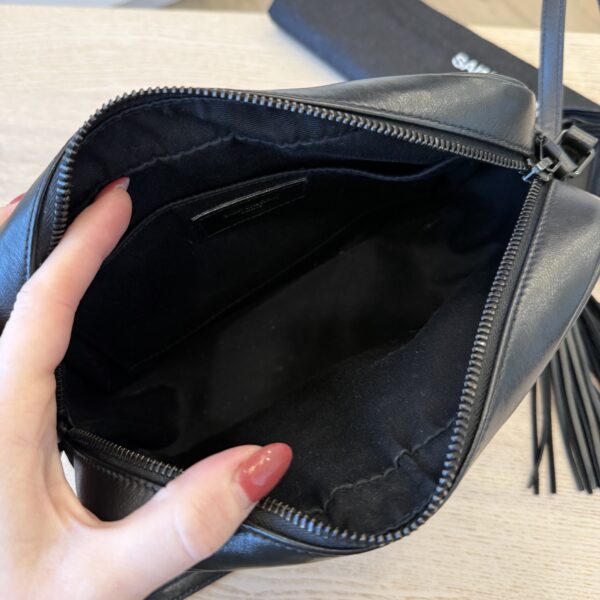 Saint Laurent (YSL) Calfskin Monogram Lou Camera Black and Black Hardware