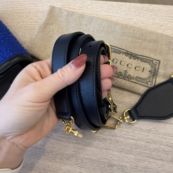 Gucci Casy Wool Azalea Calfskin Mini Horsebit 1955 Shoulder Bag Blue China