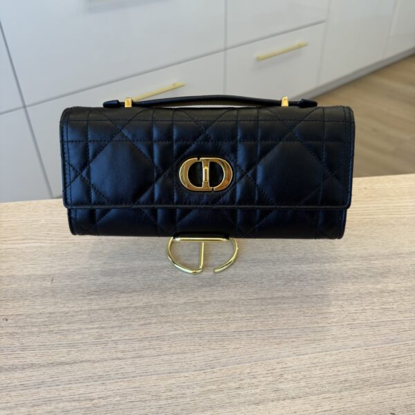 Christian Dior Miss Caro Top Handle Pouch Black