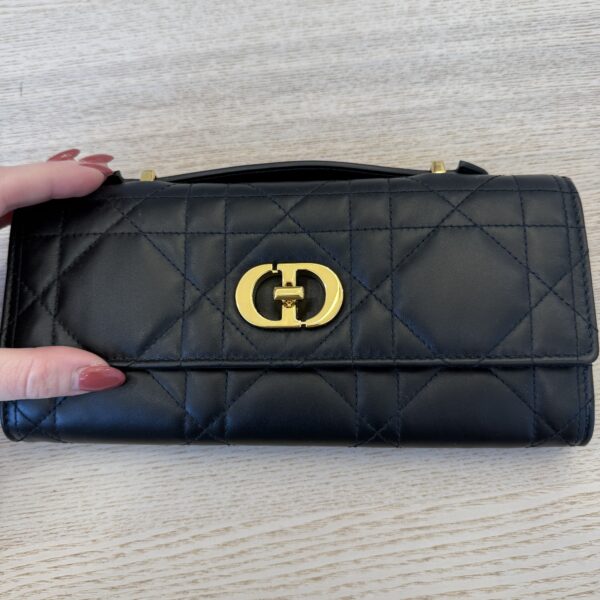 Christian Dior Miss Caro Top Handle Pouch Black