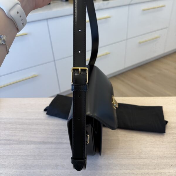 Celine Shiny Calfskin Medium Triomphe Black