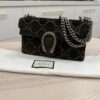 Gucci Velvet Moon Calfskin Crystal GG Monogram Small Dionysus Shoulder Bag Dark Olive Rose Gold