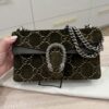 Gucci Velvet Moon Calfskin Crystal GG Monogram Small Dionysus Shoulder Bag Dark Olive Rose Gold