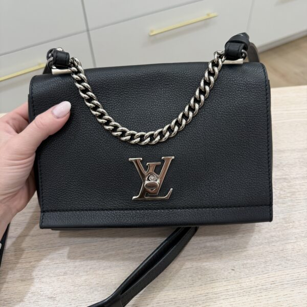 Louis Vuitton Black Pebbled Leather Lockme II BB Bag