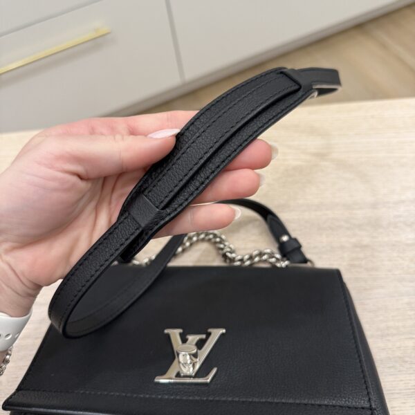 Louis Vuitton Black Pebbled Leather Lockme II BB Bag