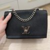 Louis Vuitton Black Pebbled Leather Lockme II BB Bag
