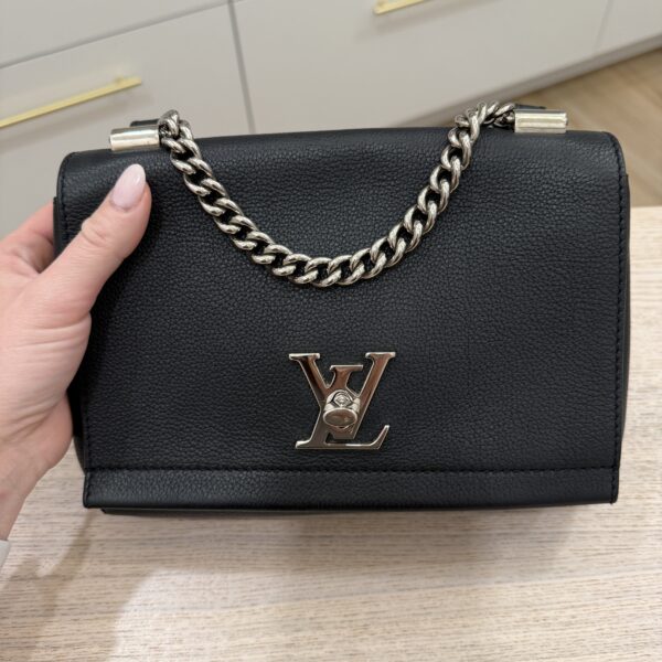 Louis Vuitton Black Pebbled Leather Lockme II BB Bag