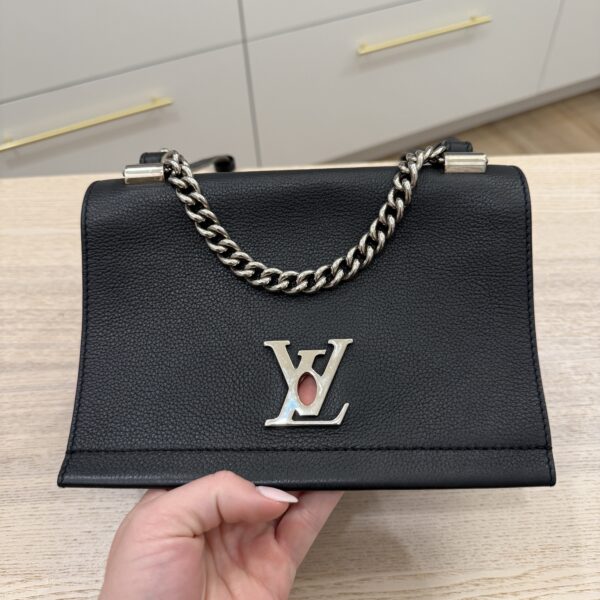 Louis Vuitton Black Pebbled Leather Lockme II BB Bag