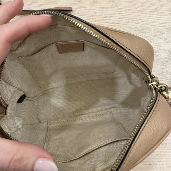 Gucci Calfskin Small Soho Disco Bag Beige