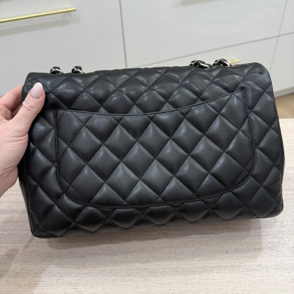 Chanel Lambskin Quilted Jumbo Single Flap Black